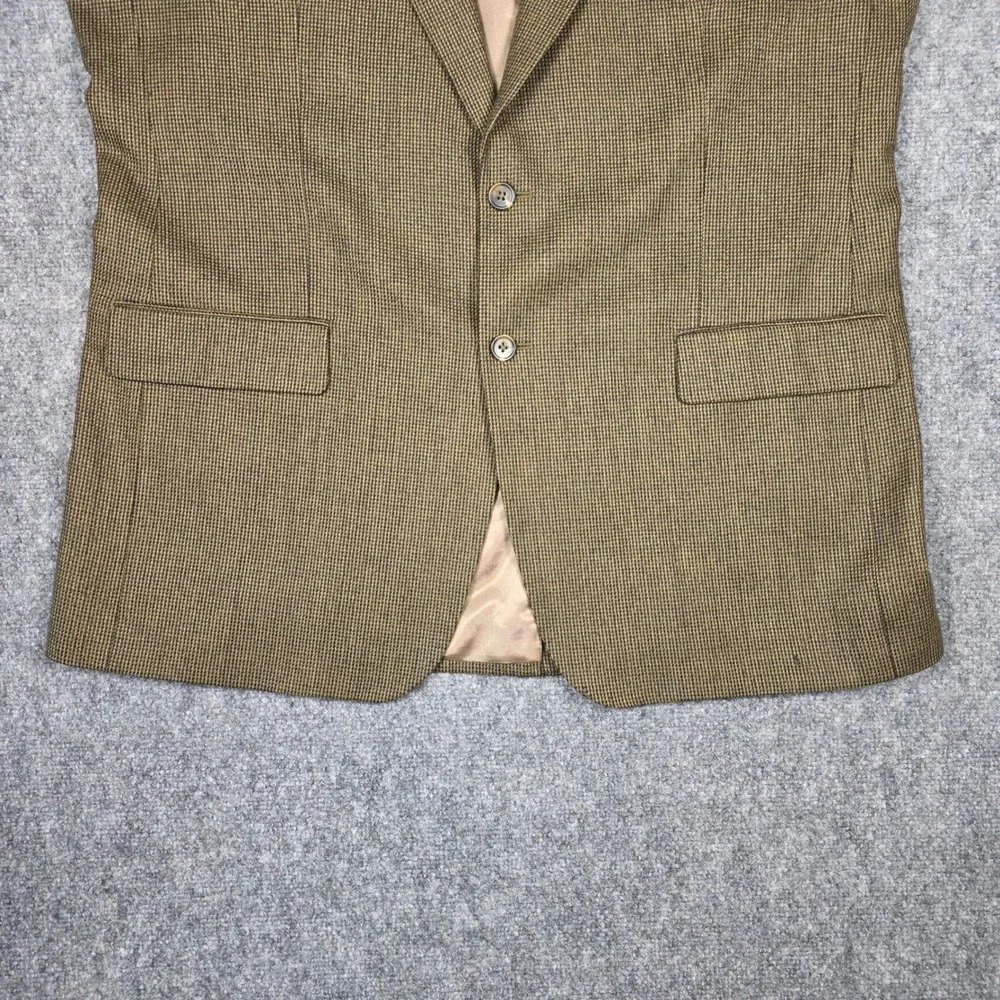 Chaps Blazer Mens 46L Lambswool Tan Birdseye Tweed Sport‎ Coat Classic Academic